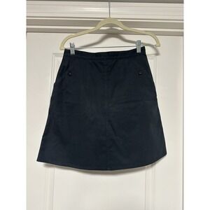 A.P.C. Rue Madame Paris, A-Line Cotton Skirt, Black,‎ Size 36